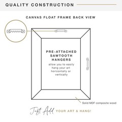12×12 Black Canvas Float Frame, Square Display Frame For Art Paintings, 1 Pack