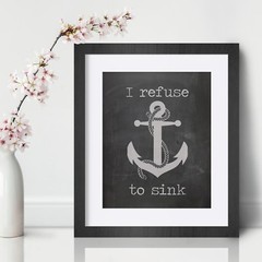 Sink Inspirational Wall Art Print Motivational Quote Poster Decor Encourage Gift