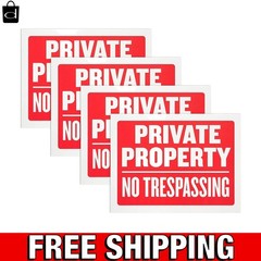 8 Pack Private Property No Trespassing Sign 9 x 12″ Weatherproof Water Resistant