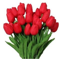 10 PACK Artificial Tulips Real Touch Bridal Home Wedding Party Festival Decor US
