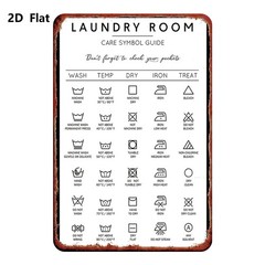 20.32*30.48 cm Metal Laundry Care Symbol Sign