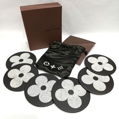 Louis Vuitton Monogram Flower Coaster Set VIP Gift Vintage With Box From Japan
