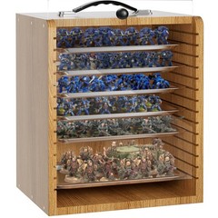 Minifigures Display Case 40K Army Action Figure D&D Miniature Brown Carrying Box