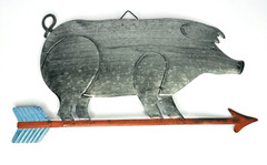Pig Arrow Metal Work Art Painted Wall Decor Farm Ranch Farmhouse Country 14×7.5”