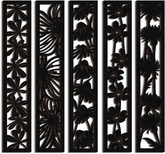 5 Pieces Wooden Wall Art Hollow Wall Decor Wood Wall Accents Themed Wood Panels
