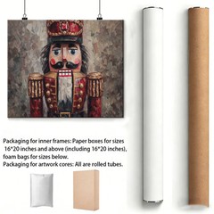 Nutcracker Canvas Painting 2D Flat Frameless Wall Art for Home Office Decor