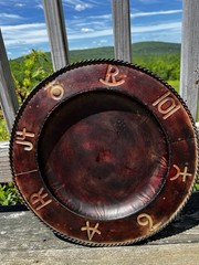 Discontinued VTG Cowboy Living Iron Charger Plate 14” Branded Pattern set of 8