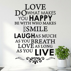 Happy Live Laugh Love Smile Vinyl Wall Art Inspirational Quotes Saying Art Decal