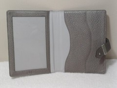 Cole Haan Silver Real Leather Travel Everyday Photo Frame Holder