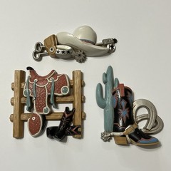 VTG Burwood Plastic Southwest Cowboy Western Wall Art Plaques Home Interior USA