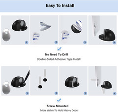 , Adhesive Door Stops Floor Mounted, No Drill Magnet Door Stop Wall Protector Do
