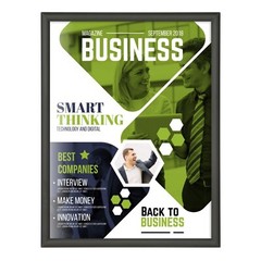 Snap Poster Frame Aluminum Front Loading Wall Mounting 18×24″ Black (Lot of 3)