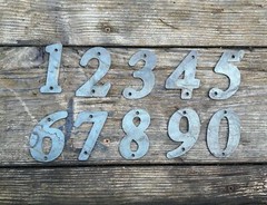 Raw Metal House Address Numbers