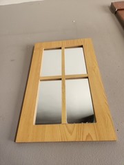 4 Paneled Wood Framed Accent Mirror • 19″×12″