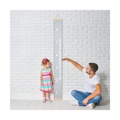 Morxy Canvas Growth Chart for Kids – Unisex Kids Room Wall Decor – Gray Wall …