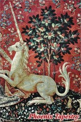 (MEDIUM) SIGHT The Lady & Unicorn Medieval Tapestry Wall Hanging Jacquard Weave