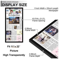 11×22 Newspaper Frame Display 11 x 22 Inch Newspaper Front Page for Wall Li