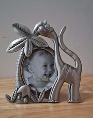 FETCO PEWTER 2.5 x 3 PHOTO FRAME DINOSAUR KIDS ROOM 5.25 in H x 4.75 in W