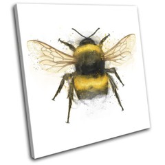 Bumble Bee Nature Paint Animals SINGLE CANVAS WALL ART Picture Print