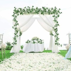 6× Garland Wall Artificial Hanging Rose Flowers Vine 7.5 Ft Wedding Home Decor