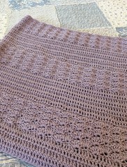 Handmade Lavender Pale Plum Crocheted Afghan Acrylic Yarn NEW 48” X 61”