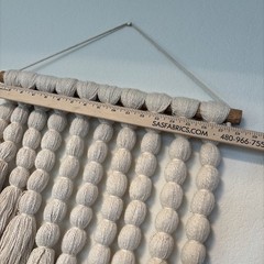 Tapestry Macrame Handmade Wall Hanging Boho Cotton Folk Art Eclectic Off White