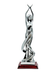Yoga Sculpture Female Art Deco Silver Statue Modern Zen Decor Figurine Feminine
