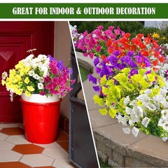 2-10 Bundles Artificial Flower Outdoor indoor UV Resistant Fake Flowers Plant