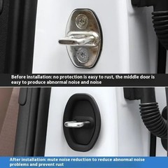 4PCS Car Door Strike Protector – Silicone Silent Latch Guard & Rust Stopper