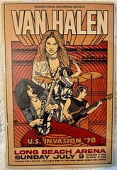 TIN SIGN 8×12 Van Halen Rock Roll Concert Heavy Metal Band Group Guitar DD7