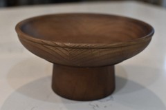 Rustic Wooden Vase Wide Rim Bowl Pedestal Farmhouse Decor Brown