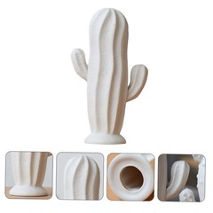 Ceramic Cactus Figurine Minimalist Cactus Statue Porcelian Collectible Art Sc…