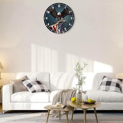 America Flag Eagle Wall Clocks,Patriotic Bald Eagle Wall Clock Usa Flag
