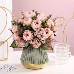 A bouquet of European-style faux peony simulation flowers for home decor
