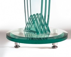 TransDeco Glass Pedestal Stand 22″ Modern Display Plant Flower End Table
