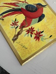 Hand Painted Wall Mount Plaque Key Rack. Signed by Artist 12×7”