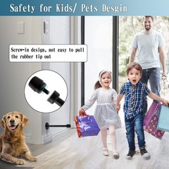 KOLAKO 4 Pack Long Door Stopper 4 Inch Black Door Stops, Stainless Steel,