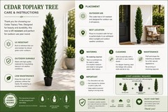 5’ UV Artificial Cedar Topiary Tree Indoor/Outdoor