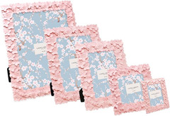 Hand-Crafted Pink Flower Resin Picture Frame with Easel 4×4 4×6 5×7 8×10