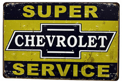 Chevy Chevrolet Service Tin Sign (Camaro Corvette Bel Air Impala Bow Tie) W50541