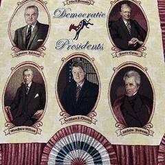 Woven Cotton Throw Blanket Democratic Presidents 52×70 Clinton Kennedy Truman