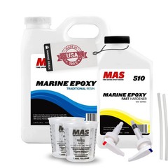 MAS Epoxies Marine Epoxy Resin Kit (38.4 Oz, Slow) 5:1 Total High Performance…