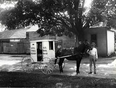 3453.Very early US Post Office mailman History B&W POSTER.Home Room art decor