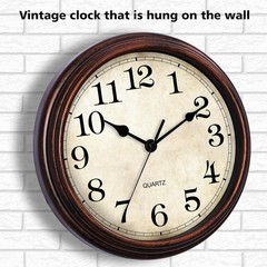 HYLANDA Wall Clock, 9 Inch Silent Non Ticking Classic Battery Operated Clocks, D