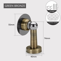Stainless Steel Magnetic Doorstop Non-Punch Wind-Proof Door Stopper Wall Mounted