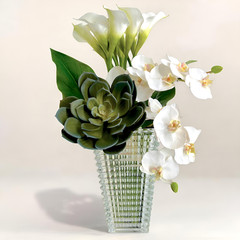 New Large Rectangular Glass Eye Vase in the Style of Baccarat 11″