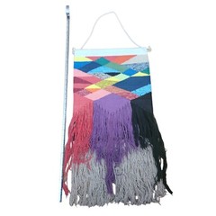 Patchwork Wall Hanging Woven Tapestry Bohemian Colorful Weave Boho Art