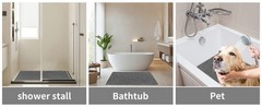 Extra Large Shower Mat, 35.4 x 59.1 Inch Non Slip Shower Mats for Inside