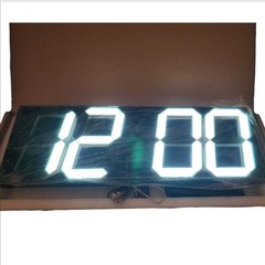 Large LED Wall Clock Remote Control Auto Dimmer Countdown Timer White Display
