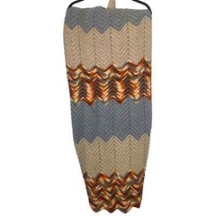 Earth Tones Chevron Colorblock Chunky Knit 60″ x 38″ Large Country Throw Blanket
